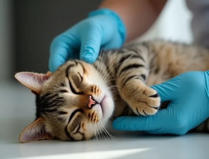 Specialist carefully handling a deceased cat with dignity in Sunshine West